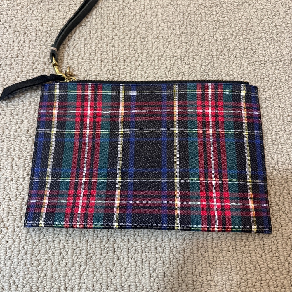 Jcrew tartan plaid clutch
